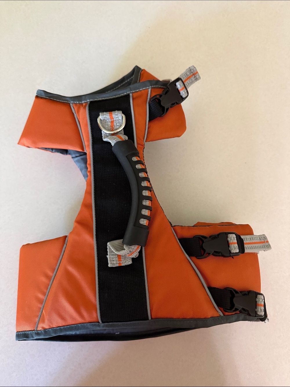 Reflective Orange Dog Harness with Top Rescue Handle
